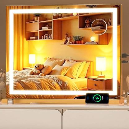 Vanity Mirror with Lights, Dimmable 3 Modes, Memory Function, Smart Touch by BatusoMirrors