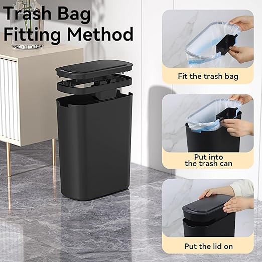 5 Gallon Motion Sensor Bathroom Trash Can Automatic Garbage Cans - Image 3