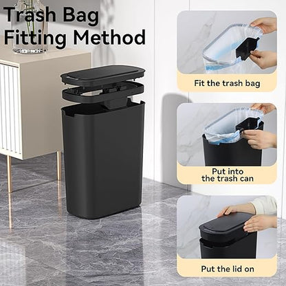 5 Gallon Motion Sensor Bathroom Trash Can Automatic Garbage Cans - Image 3