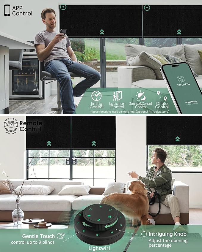 Yoolax Motorized Blinds with Remote, Smart Blinds - Image 3