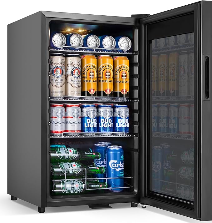 Beverage Refrigerator Cooler, 17 Inch 120 Cans Freestanding Mini Fridge by Velieta-SpecialistinFridge