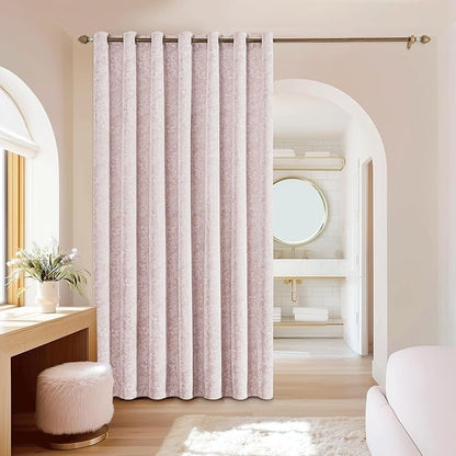 Beauoop Pink Floral Jacquard Blackout Curtains 84 Inches Long - Image 5