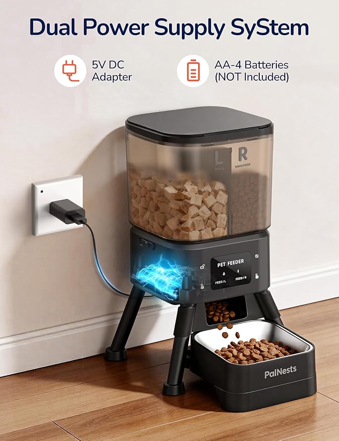 Dual Chamber Automatic Cat Feeder, Smart WiFi Pet Food Dispenser - Image 6