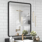 24x32 Black Bathroom Mirror, Rounded Rectangle Mirror, Shatterproof by GOLOMO