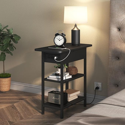 LIDYUK End Table with Charging Station, Nightstands Set of 2 - Image 6