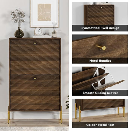 Smuxee Walnut Shoe Cabinet - Image 5