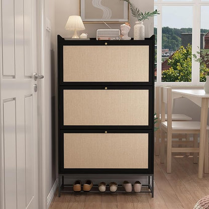AVZEAR Shoe Cabinet, Shoe Cabinet Freestanding Tipping Bucket Shoe Rack - Image 9