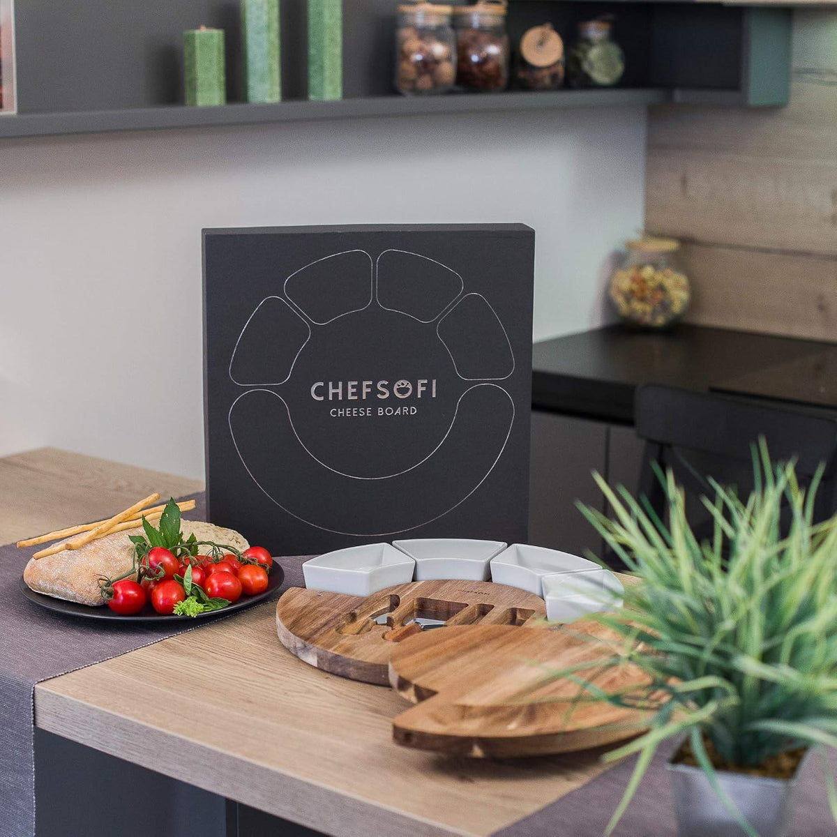 ChefSofi Charcuterie Board Set and Cheese Serving Platter - Made from Acacia ...