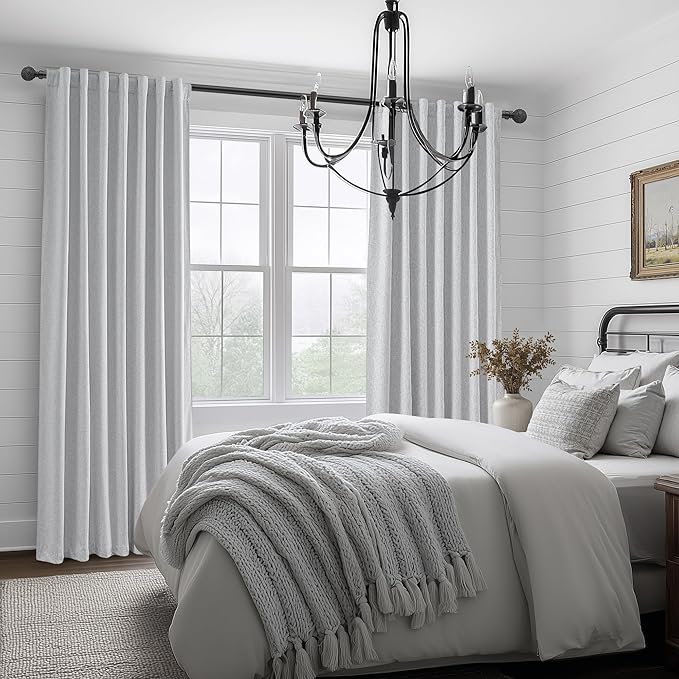 Light Grey Blackout Curtains 102 Inch Length 2 Panels Set - Image 7