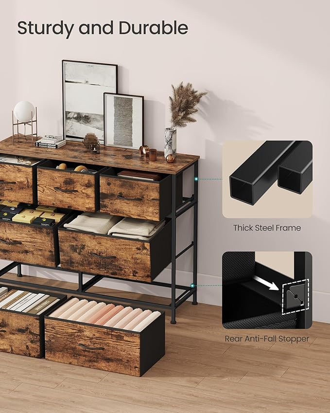 SONGMICS Dresser for Bedroom, Chest of Drawers, 7 Non-Woven Fabric Drawers - Image 6