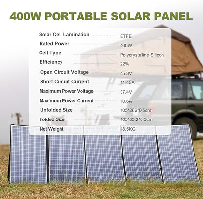 ALLPOWERS SP037 400W Portable Solar Panel, 23% Efficient IP66 Waterproof - Image 2