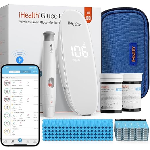 iHealth Gluco+ Wireless Smart Blood Glucose Monitor Kit by iHealth