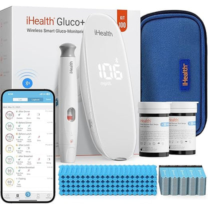 iHealth Gluco+ Wireless Smart Blood Glucose Monitor Kit by iHealth