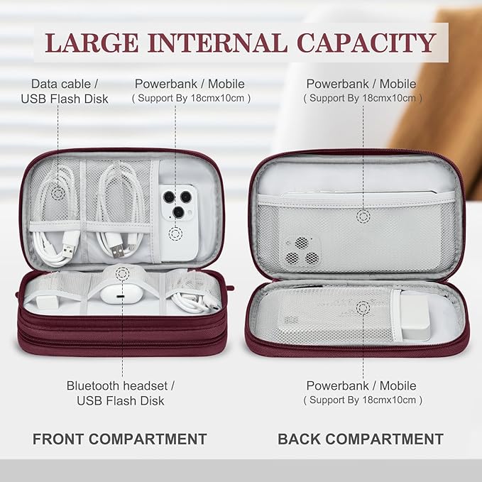FYY Electronic Organizer, Travel Cable Organizer Bag Pouch Electronic - Image 3