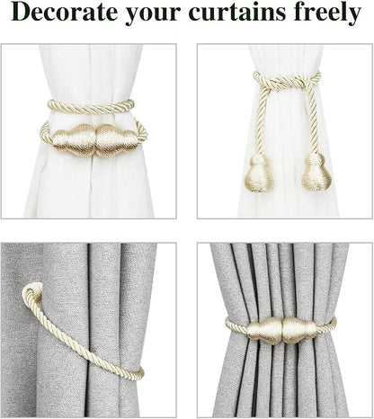 Nieffeiy Magnetic Curtain Tiebacks Outdoor Curtain Tie Backs Rope Decorative - Image 4