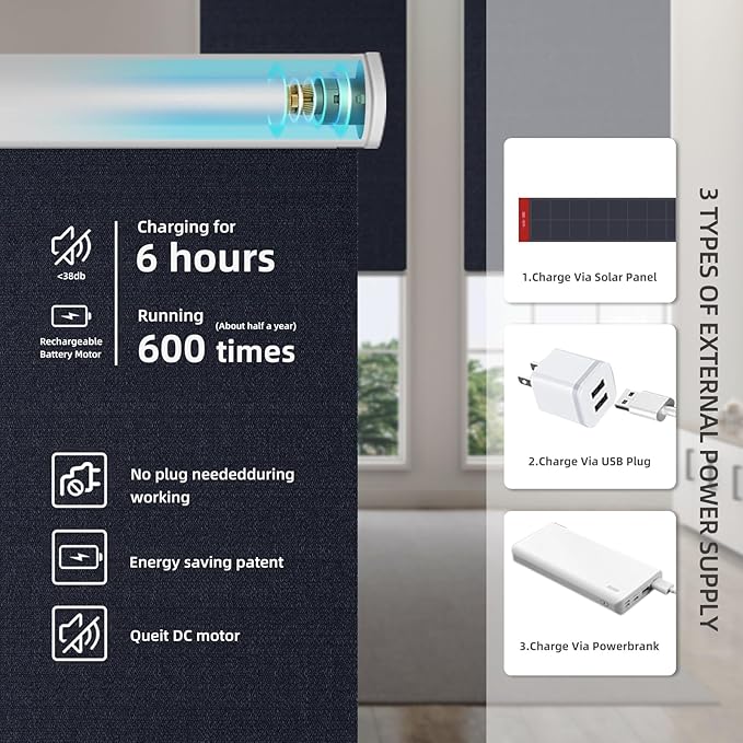Motorized Roller Shade: 100% Blackout, Electric Blinds - Image 6