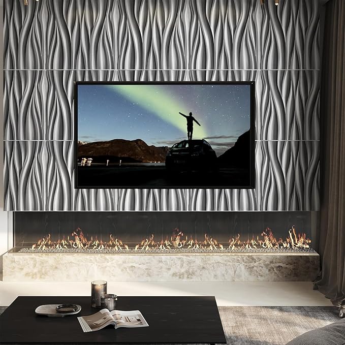 STICKGOO 3D Wall Panels, Brushed Silver Decorative Wall Covering Panels - Image 2
