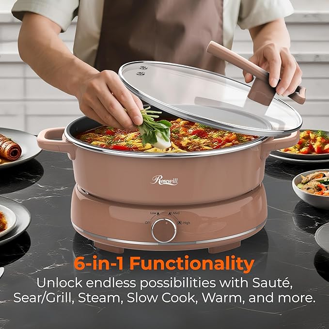 Rosewill 12.7 QT Electric Hot Pot Slow Cooker - Image 2