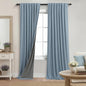 KOUFALL 90 Inch Stone Blue Linen Blackout Curtains, Thermal Insulated Blue Grey by KOUFALL