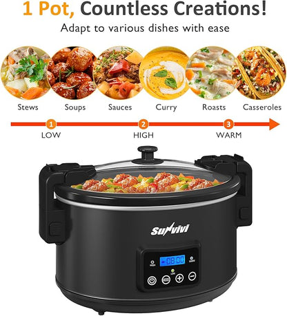 Sunvivi 8.5 Quart Programmable Slow Cooker: Multi-Cooker Food Warmer - Image 7