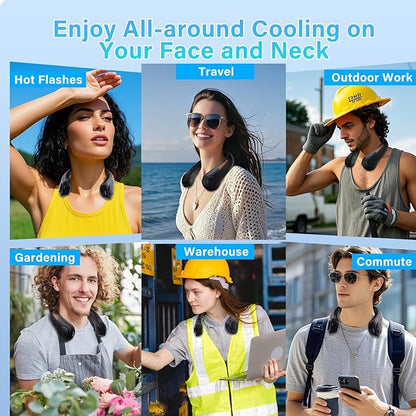 UZOPI Portable Neck Fan, Hands-Free, 5 Speeds, Gifts - Image 6