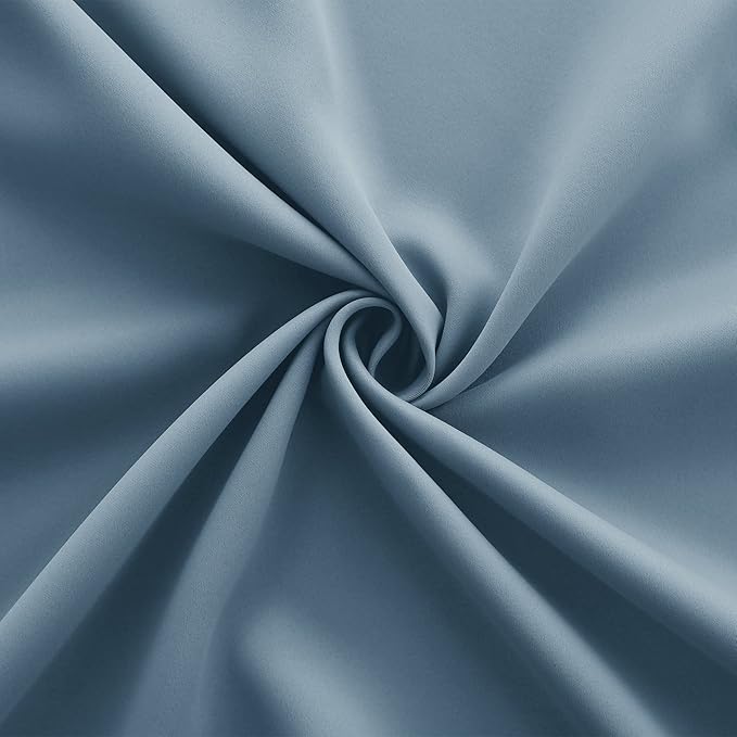 KOUFALL Slate Blue Window Treatments Curtains - Image 7