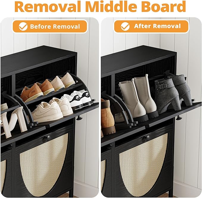 IRONCK Rattan Shoe Cabinet Storage - Image 6
