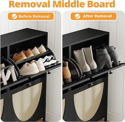 IRONCK Rattan Shoe Cabinet Storage - Image 6
