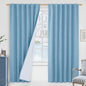 LAMIT 100% Blackout Linen Curtains, 72 Inches Linen Textured Thermal Bedroom by LAMIT