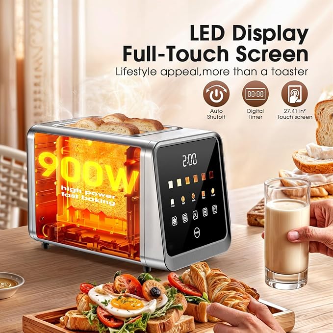 Touch Screen Toaster 2 Slice, Smart Digital - Image 6