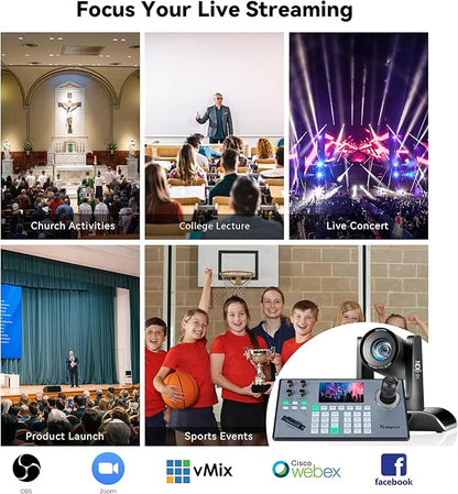 Tenveo 4K NDI PTZ Camera AI Humanoid & Face Auto-Tracking, HDMI/LAN/USB3.0 PoE - Image 9