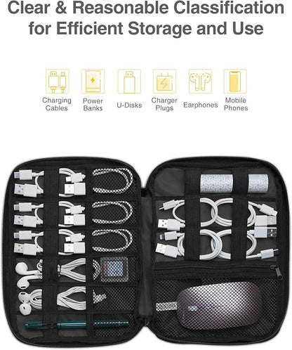 Luxtude Cord Organizer Travel, Flat Cable Organizer Bag, Portable Electronics - Image 3