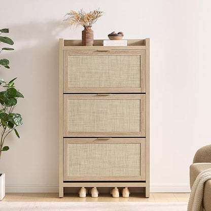 SICOTAS Rattan Shoe Storage Cabinet - Image 2