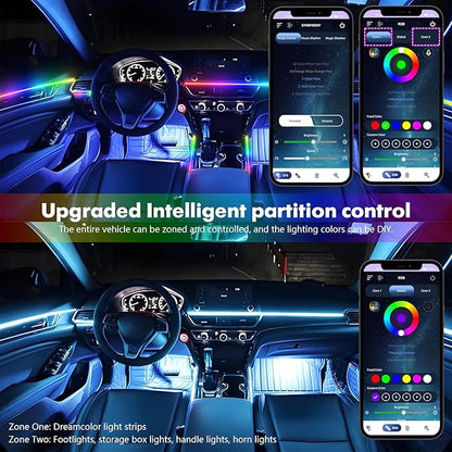 New Version Dreamcolor Acrylic Car Interior Lights 10 in 1 RGB LED Strip Lights - Image 2