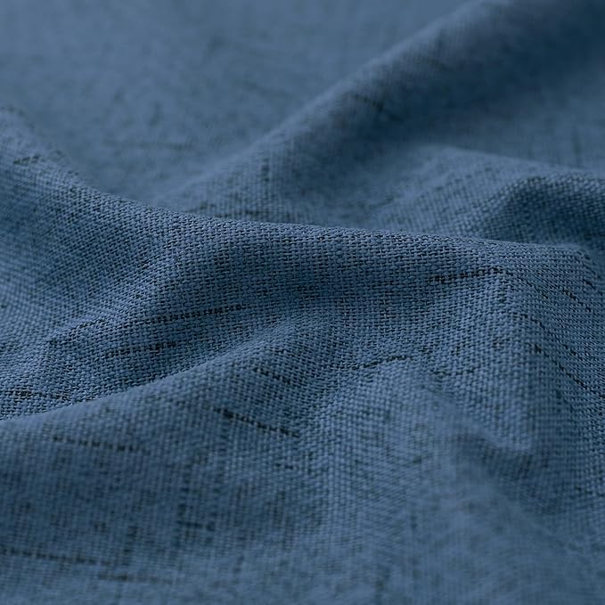 KOUFALL Bathroom Curtains Window, Coastal Ocean Blue Linen Black Out Short - Image 7