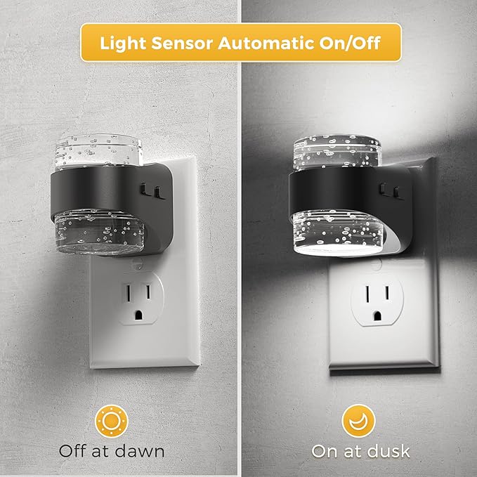 L LOHAS LED Night Light, 2 Pack 5000K Bubble Night Lights Plug into Wall - Image 2