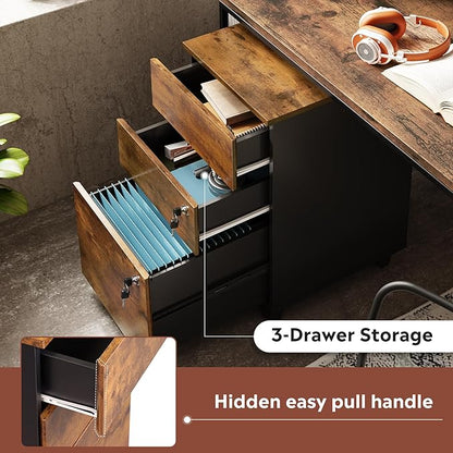DEVAISE 3 Drawer Rolling File Cabinet - Image 4