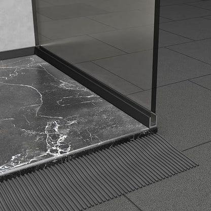 Brixwell SDCD3812MBL-CCP18 Matte Black Frameless Shower Door Aluminum Deep - Image 5