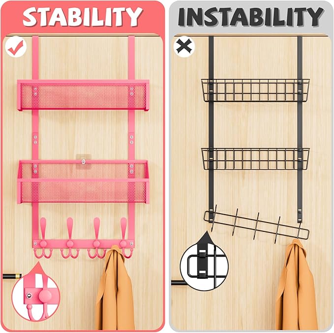 Kaiferty Over The Door Hooks Organizer, Coat Rack Over The Door Storage Hanger - Image 2