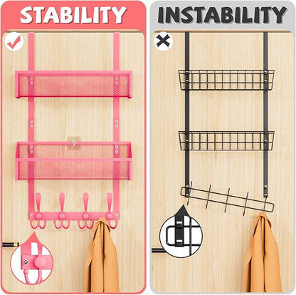 Kaiferty Over The Door Hooks Organizer, Coat Rack Over The Door Storage Hanger - Image 2