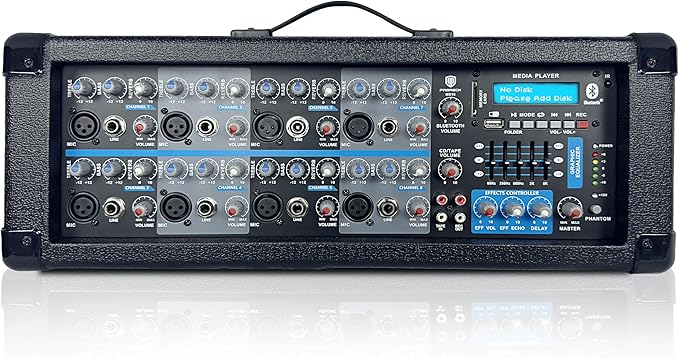 Proreck MX18 8-Channel 2400w Professional Audio Mixer by PRORECKAUDIO