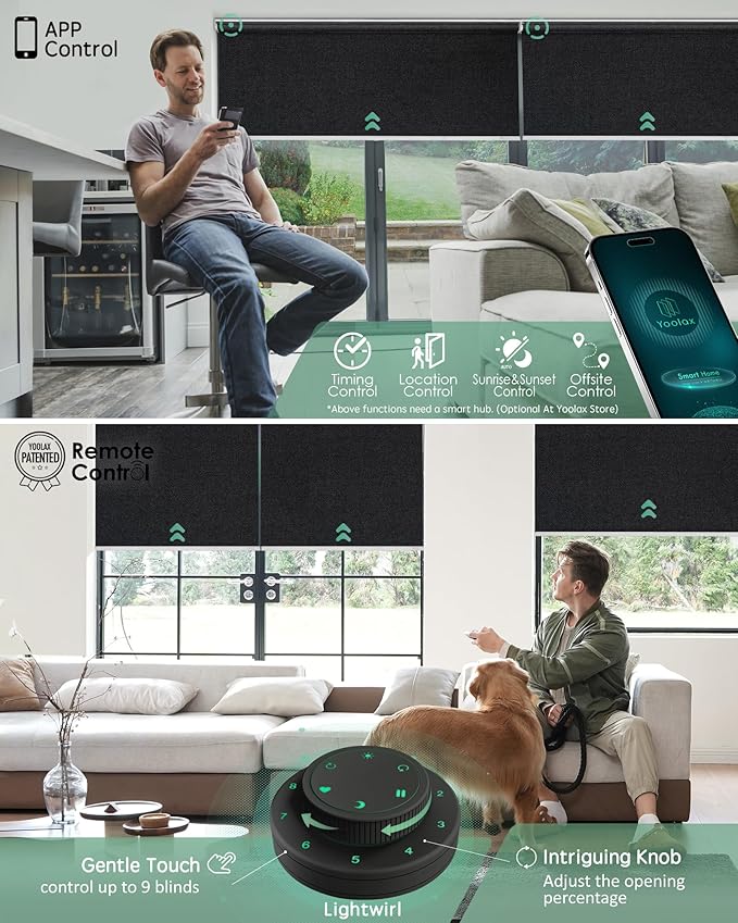 Yoolax Motorized Blinds with Remote, Automatic Window Shades Work with Alexa - Image 3