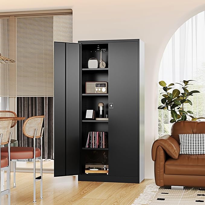 Metal Storage Cabinet-72” Black Tall Steel File Cabinets - Image 9