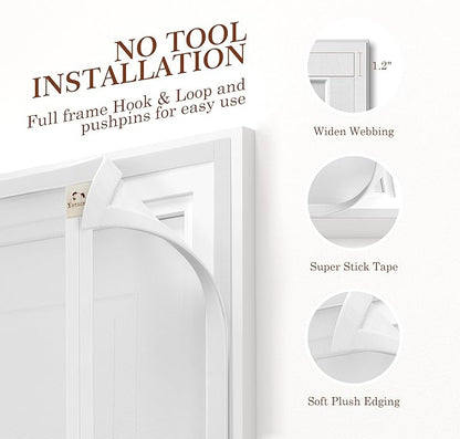 Yotache White Reversible Left Right Side Opening Magnetic Screen Door Fits Door - Image 6
