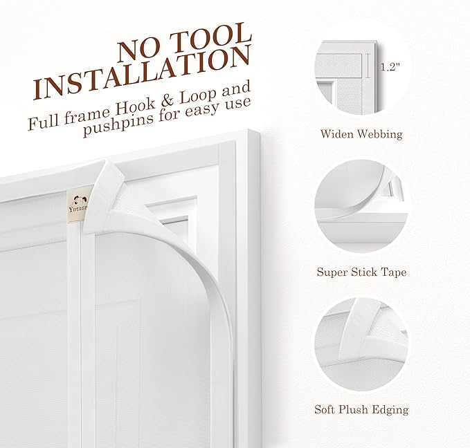 Yotache White Reversible Left Right Side Opening Screen Doors - Image 6