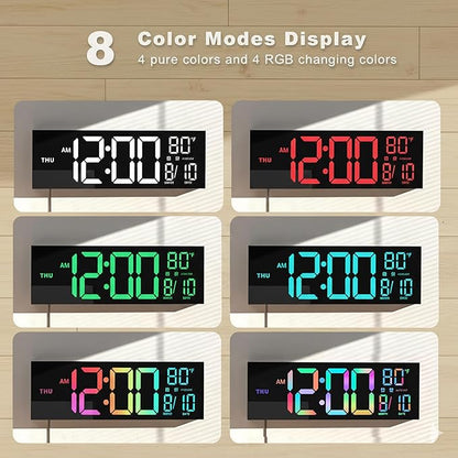 JALL 16" Large Digital Wall Clock, RGB Color - Image 4