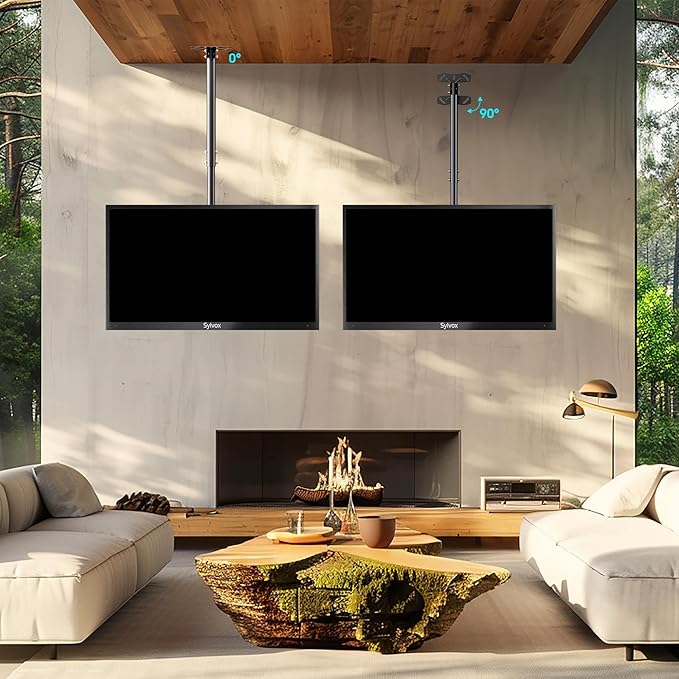 Sylvox Ceiling TV Mount, Outdoor TV Stand Supports Wall Mounting Multiple Angle - Image 5