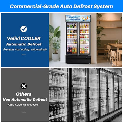Commercial Display Beverage Fridge, 40″ Double Glass Door Refrigerator - Image 6