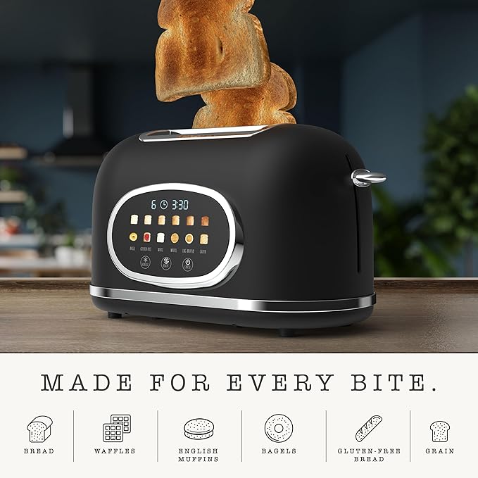 Rae Dunn Retro Digital Electric Toaster, 2 Slice Stainless Steel Toaster - Image 3
