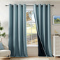 Beauoop Dusty Blue 100% Blackout Curtains 63 Inch Long 2 Panels by Beauoop